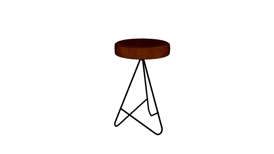 Tabouret en cuir et métal noir