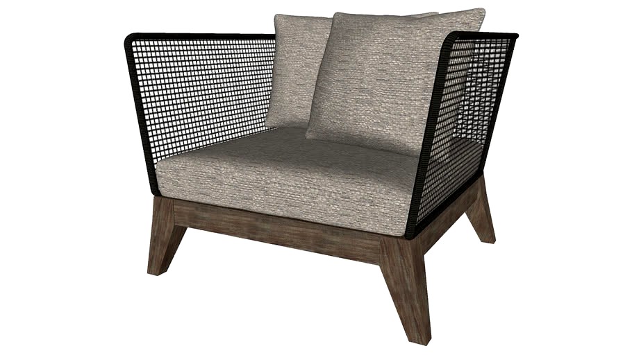 Netta Lounge Chair in Dark Gray Cord and Weathered Eucalyptus by Modloft