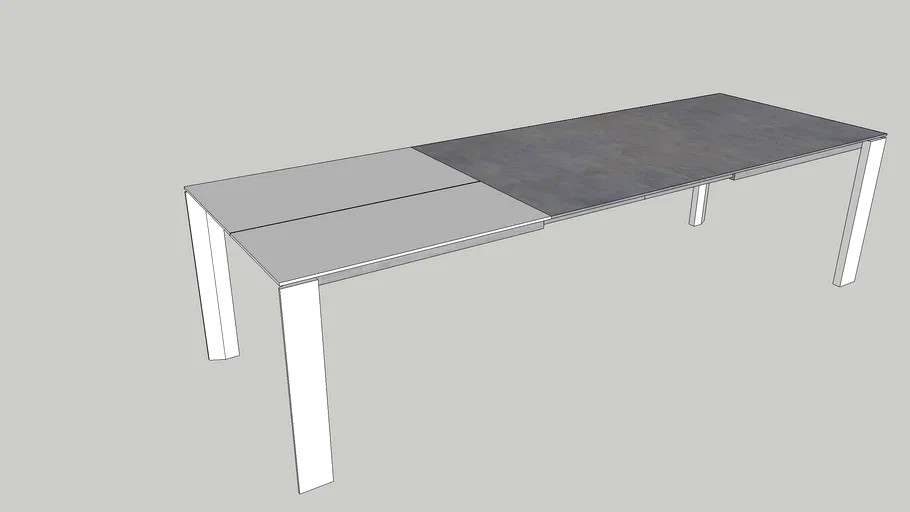 Dining Table with extention Pondus concrete / white laquer200X100 + 100 extention leaf Sudbrock GHD