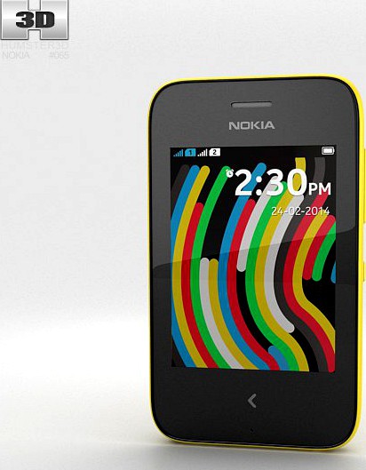 Nokia Asha 230 Yellow3d model