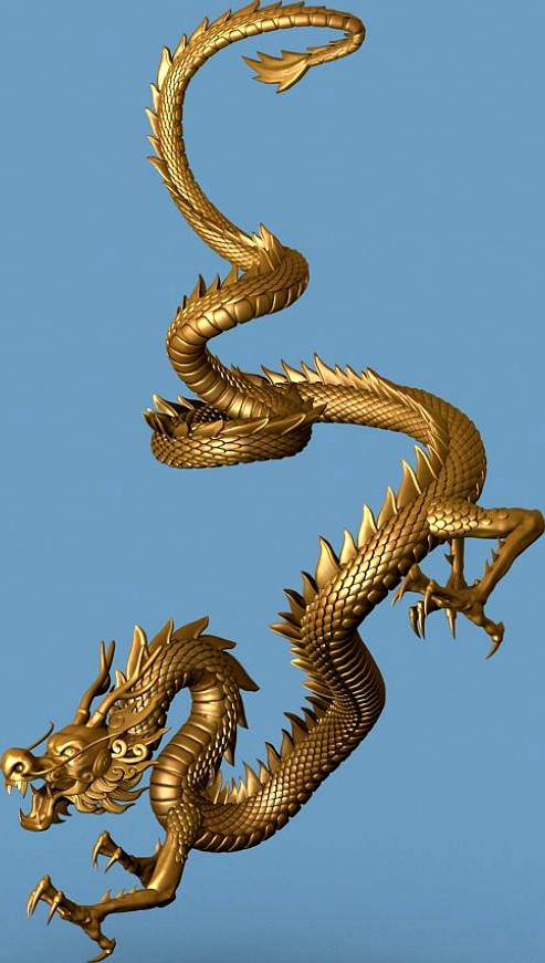 High detailed Chinese dragon 043d model