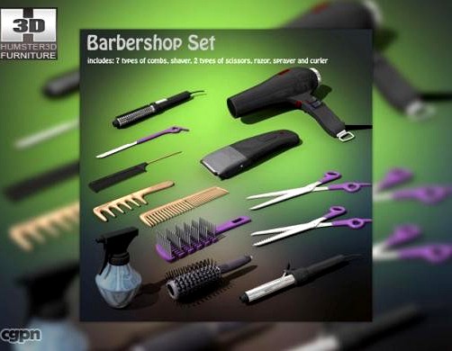 Barbershop set3d model