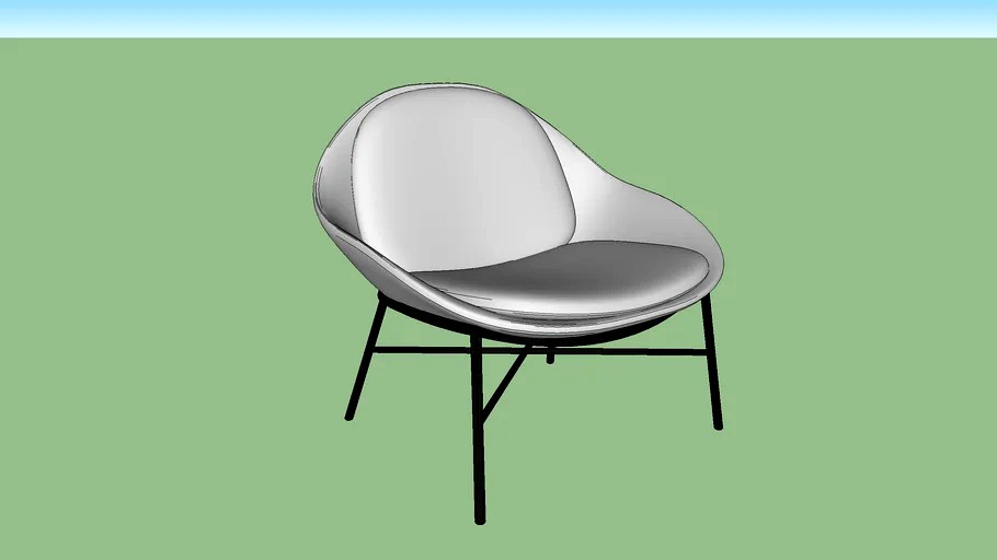 Oyster - armchair - pillows - steel legs