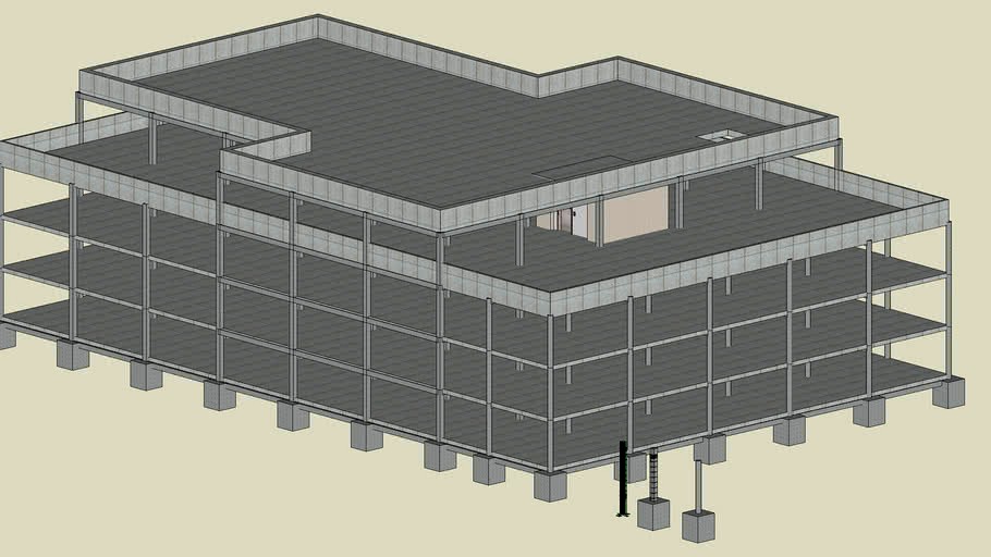 5 Storey Concrete Building with reinforced components