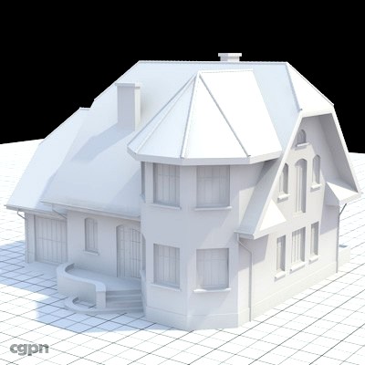 highly detailed single-family house 73d model