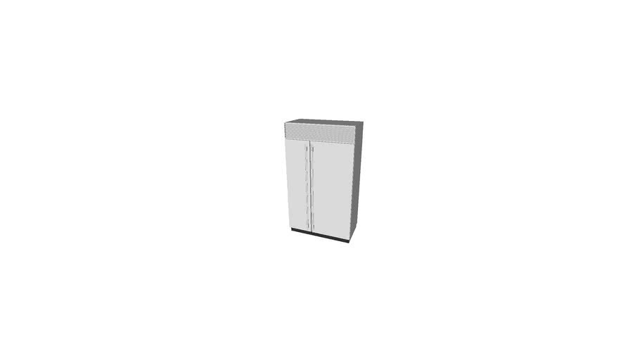 Sub-Zero BI-48SID/S/PH 48' Built-In Side-by-Side Refrigerator/Freezer with Internal Dispenser - Stainless Steel - Professional Handle