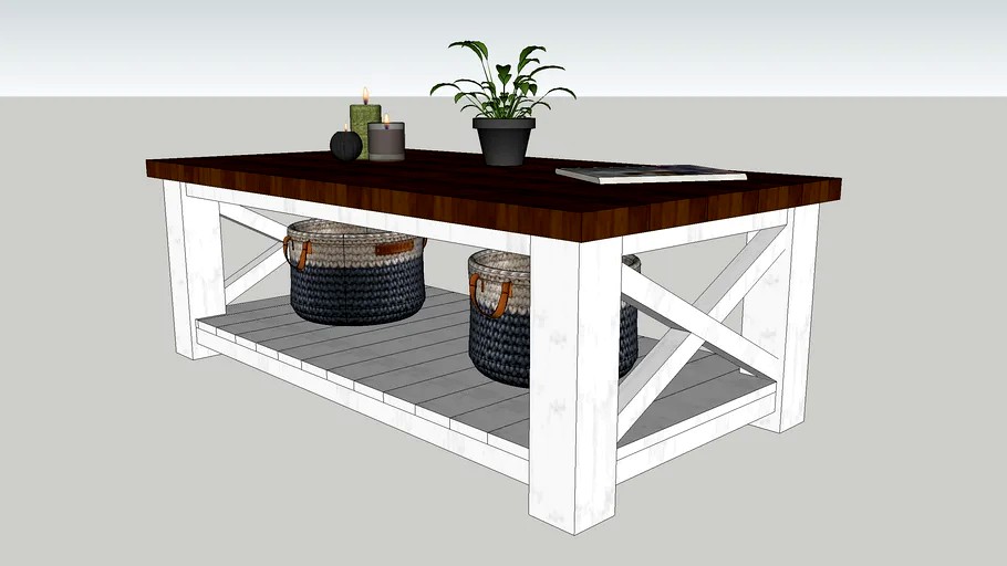 Rustic/Modern Coffee Table w/ X Braces