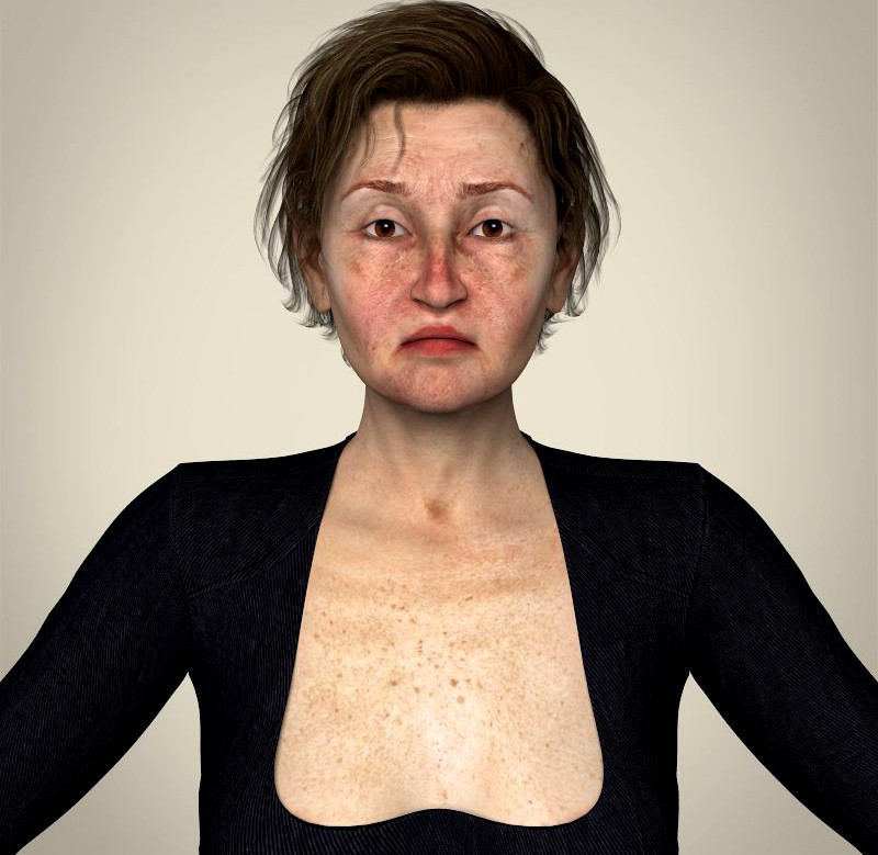 Realistic Old Age Woman3d model