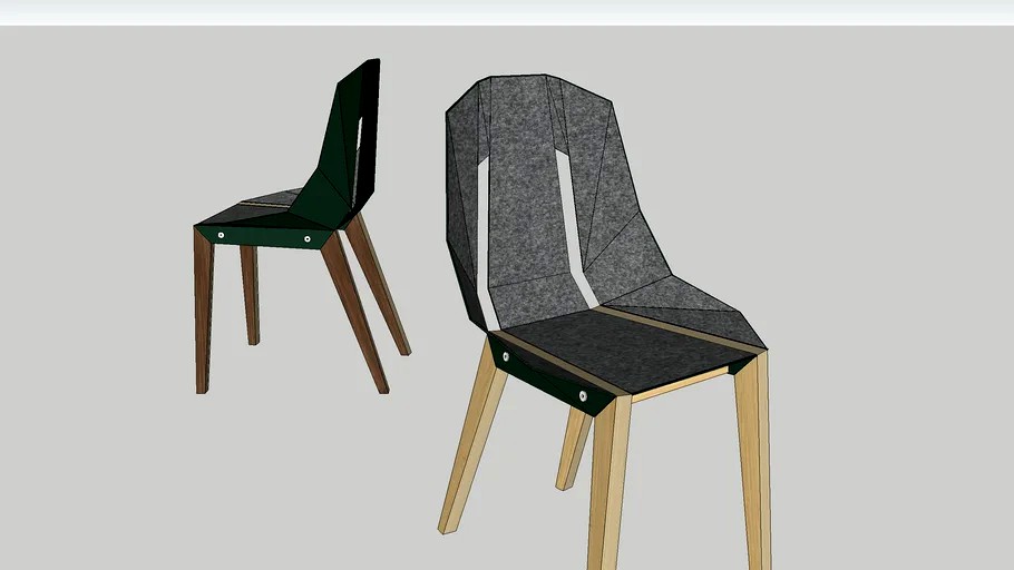 FELT DIAGO chair by Tabanda- dark green
