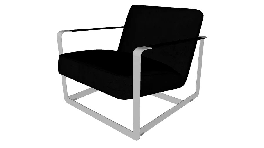 Crosby Lounge Chair Black Leather by Modloft