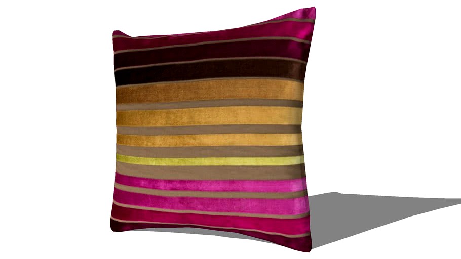 Pillow-Velvet Stripe-Fuchsia