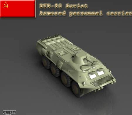 BTR-80 Soviet armored personnel carrier3d model