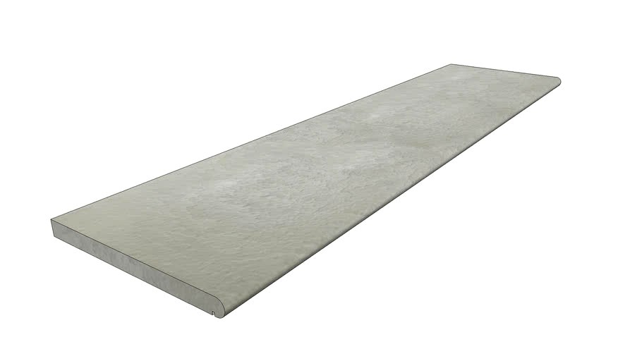 Grey Yorkstone Fine Brushed Step 2000 x 500 x 40 mm Bullnose Edge with Drip Groove