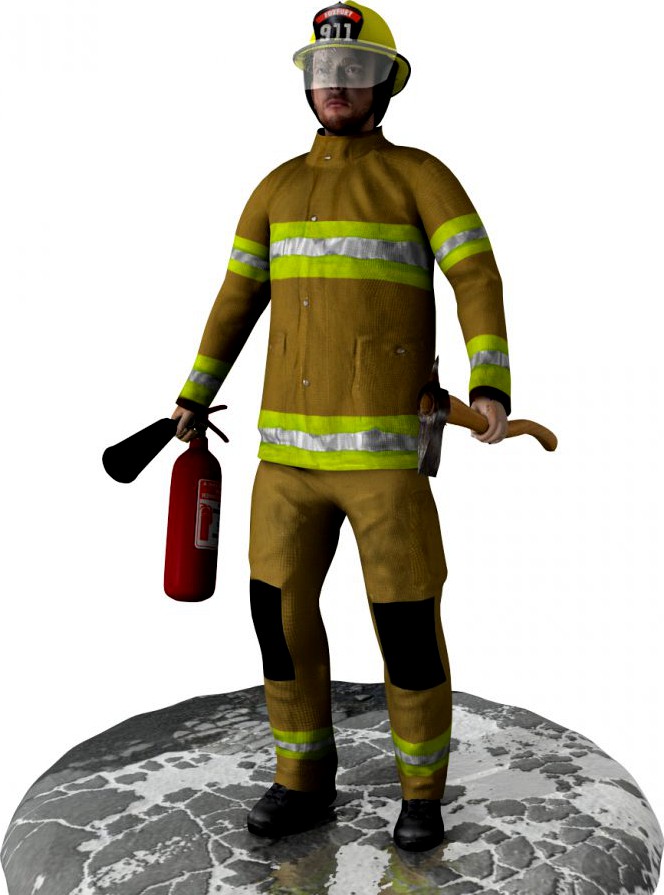 Firefighter Rigged3d model