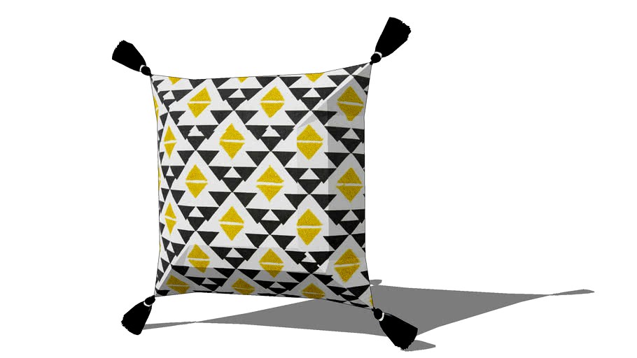 Coussin en coton noir et jaune 45x45cm JANGAL REF 168205 PRIX 25.90