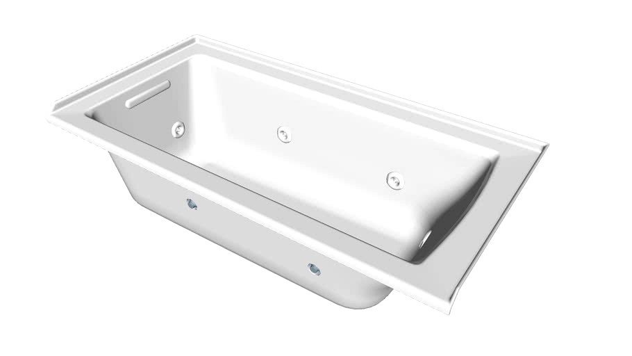 K-1947-L Archer(R) 60' x 30' alcove whirlpool with integral flange and left-hand drain