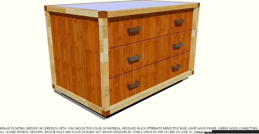 DRESSER MIRAGE YOU CHOOSE TOP COLOR DESIGNED BY JOHN A WEICK RA
