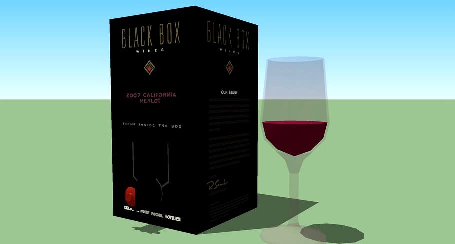 Boxed Wine & Glass of Wine