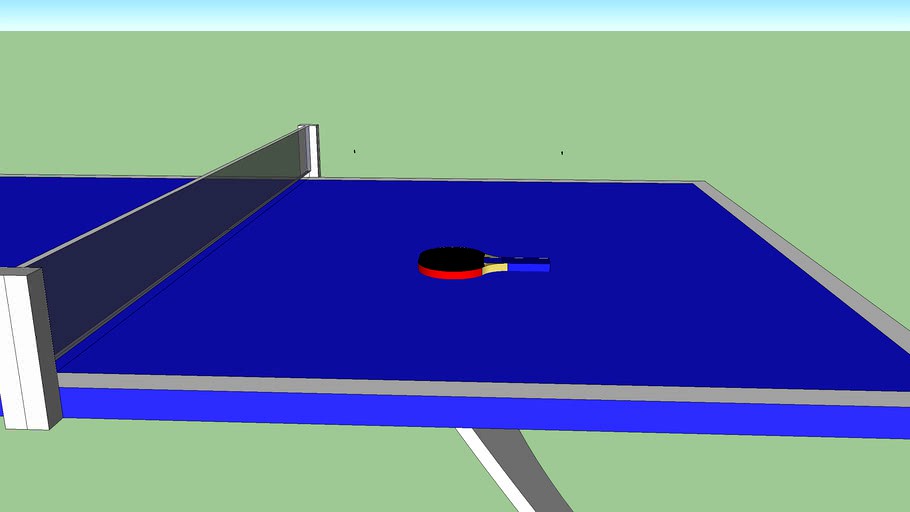 Table tennis/ping pong table with bat and ball
