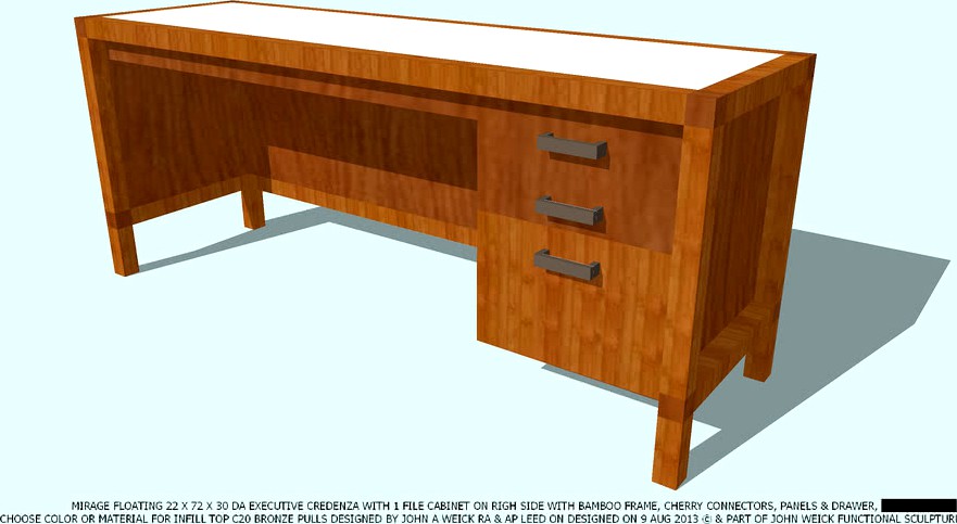CREDENZA BAMBOO CHERRY NO COLOR RH FILE CAB MIRAGE BY JOHN A WEICK RA