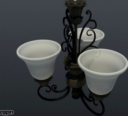 Three Light UF Traditional Chandelier3d model