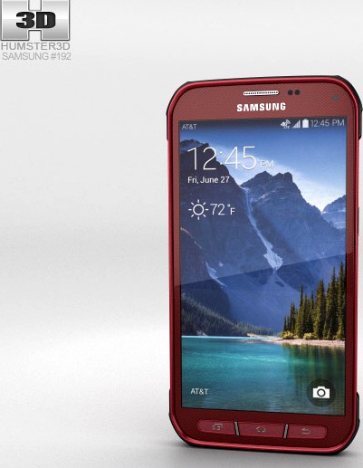 3D model of Samsung Galaxy S5 Active Ruby Red