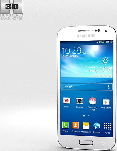 3D model of Samsung Galaxy S4 Mini White Frost