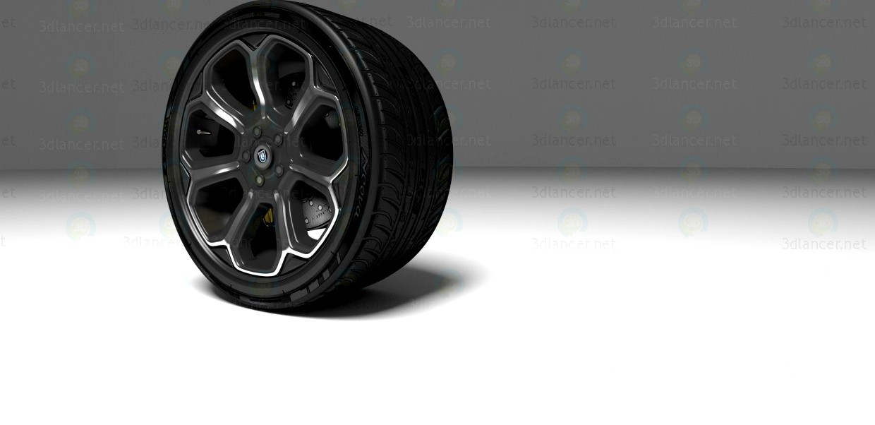 3D Model The wheel of the sports car