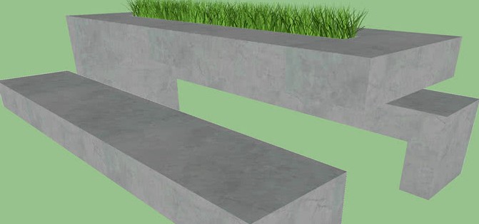 contemporary concrete park bench