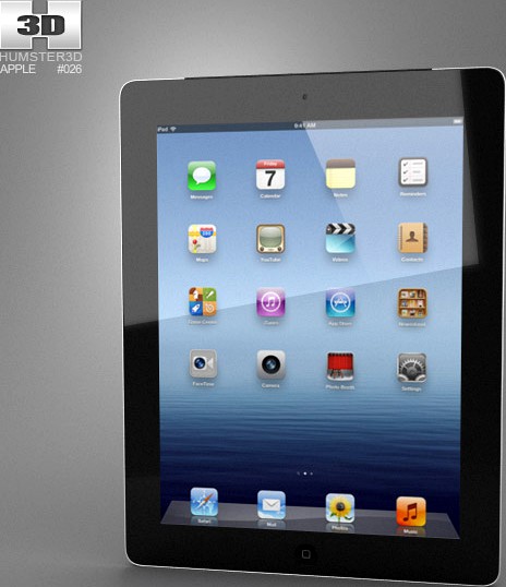 3D model of Apple iPad 4 Cellular