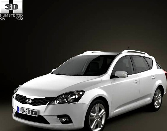 3D model of Kia Ceed SW with HQ Interior 2011