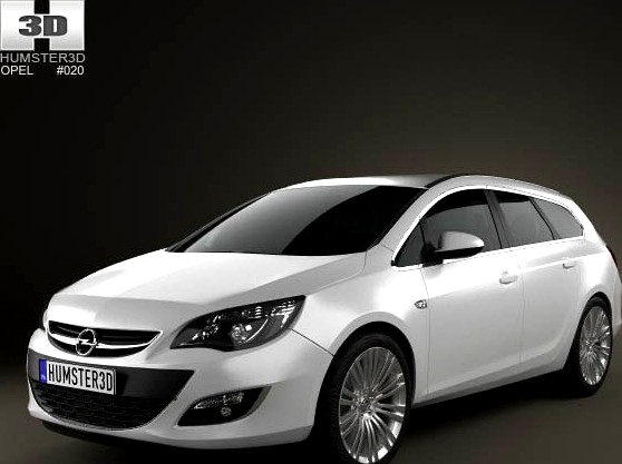 3D model of Opel Astra J sports tourer 2012