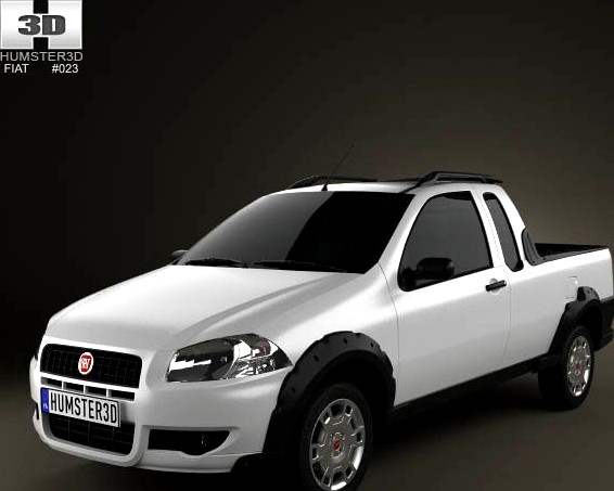 3D model of Fiat Strada Crew Cab Working 2012