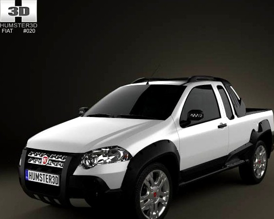 3D model of Fiat Strada Crew Cab Adventure 2012
