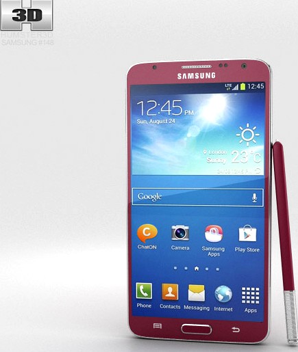 3D model of Samsung Galaxy Note 3 Neo Red