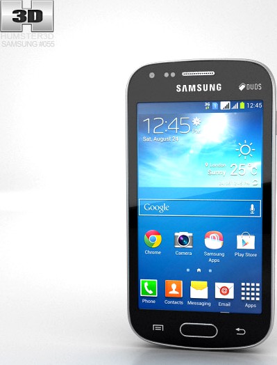 3D model of Samsung Galaxy S Duos 2 S7582 Black