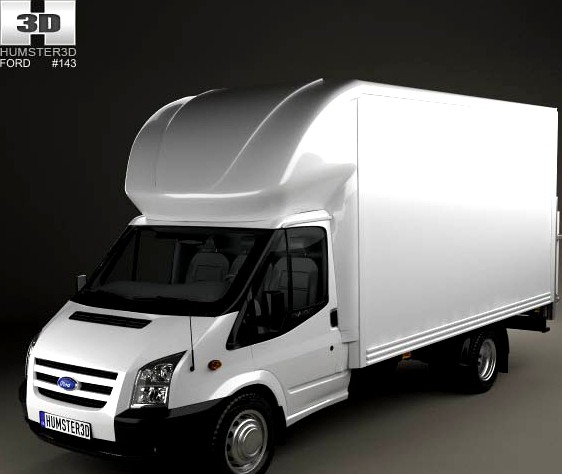 3D model of Ford Transit Luton Tailift Van 2012