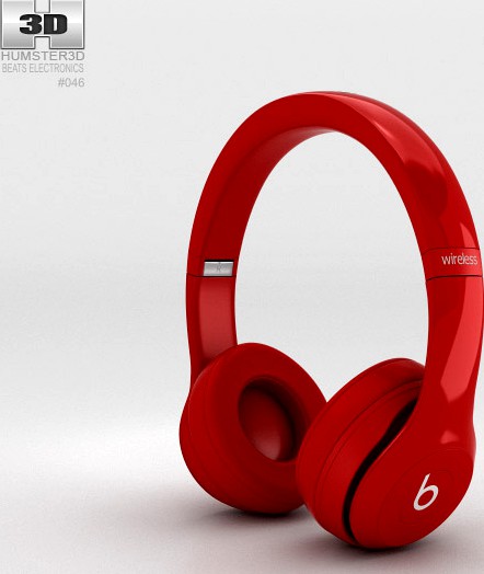 3D model of Beats by Dr. Dre Solo2 Wireless Headphones Red