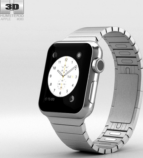 3D model of Apple Watch 38mm Stainless Steel Case Link Bracelet