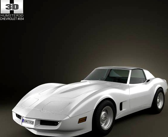 3D model of Chevrolet Corvette Stingray (C3) Coupe 1974