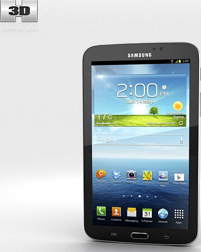 3D model of Samsung Galaxy Tab 3 7-inch Black