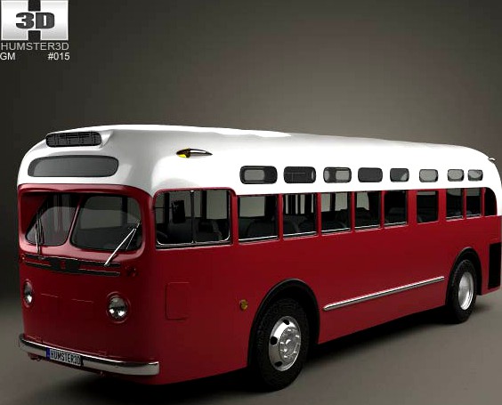 3D model of GM Old Look transit bus 1953