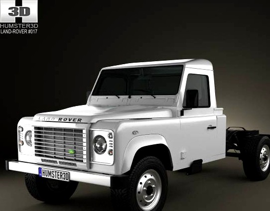 3D model of Land Rover Defender 130 Chassis Cab 2011