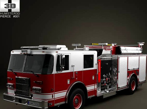 3D model of Pierce Fire Truck Pumper 2011