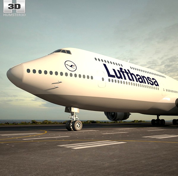 3D model of Boeing 747-8I Lufthansa
