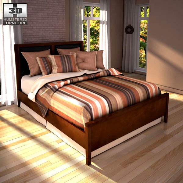 3D model of Ashley Nico Queen Panel Bed