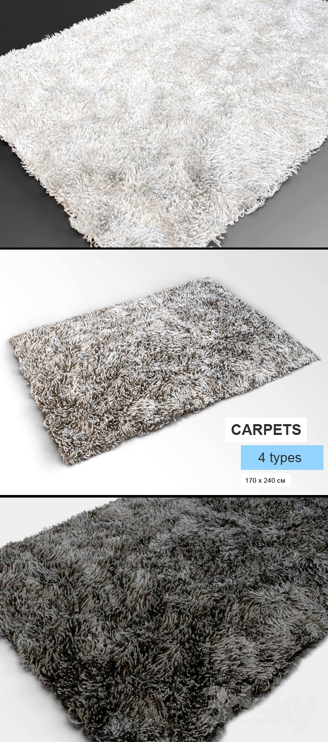 Four kinds of carpet with long pile