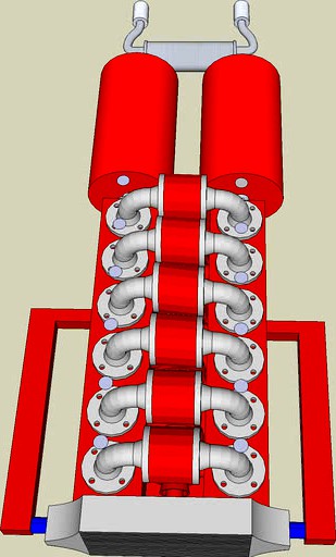 V12 Engine with 4 turbos,intercooler and Nitrous dioxide bottles