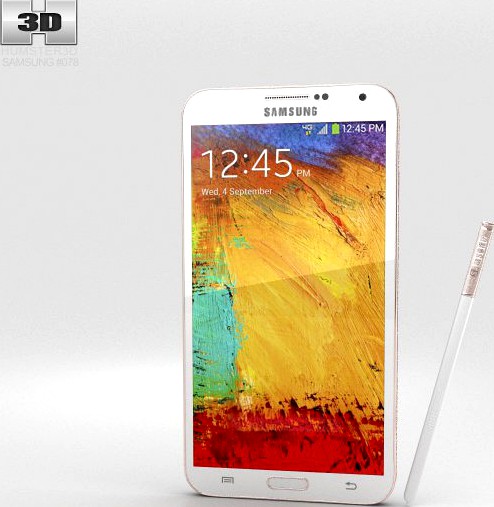 Samsung Galaxy Note 3 Rose Gold White3d model