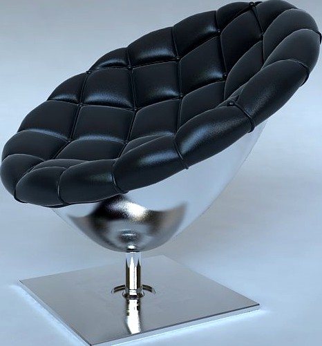 Pod chair quilted leather upholstery3d model